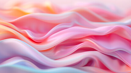 Obraz premium A sophisticated abstract 3D background showcasing layered geometric forms and gentle pastel tones, excellent for an elegant cosmetic product advertisement,