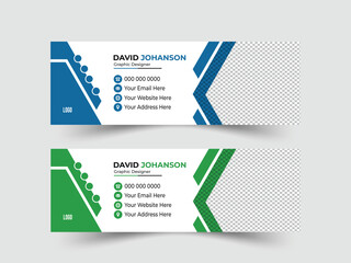 Email Signatures Template Vector Design. Professional Email Signature Template Modern and Minimal Layout design.