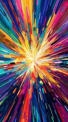 A colorful explosion of light and color generated by AI