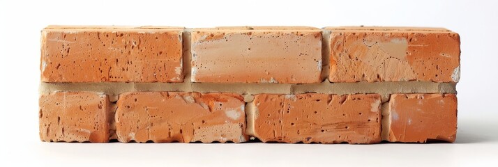 Obraz premium Orange brick on isolated white background