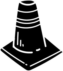 warning illustration safety silhouette work logo cone icon barrier outline traffic caution road construction street danger sign security stop shape highway transportation industry for vector graphic