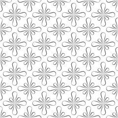 Seamless vector pattern of abstract floral shapes. Geometric ornament on a transparent background.