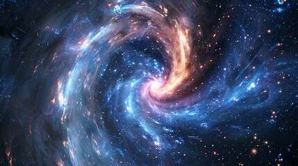 Fototapeta premium Center Moving Stars Nebula Loop, Space Concept