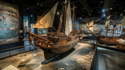 Ship museum with educational workshops focus on dynamic composite historical port