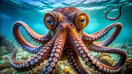 octopus full face clear view. AI GENERATED