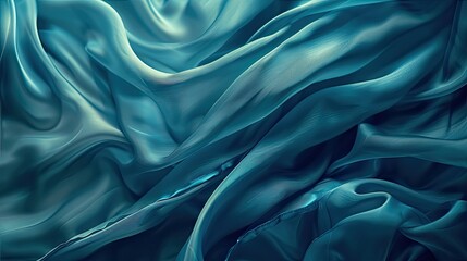 Fototapeta premium Smooth turquoise fabric texture with gentle folds, perfect for backgrounds, textiles, or creative projects
