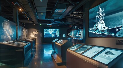 Interactive exhibits in a ship museum copy space dynamic fusion educational display