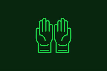 Obraz premium Geometric working gloves illustration. in flat style design. Vector flat icon. 
