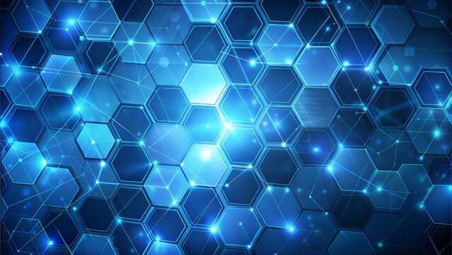 Abstract blue technology hexagonal background