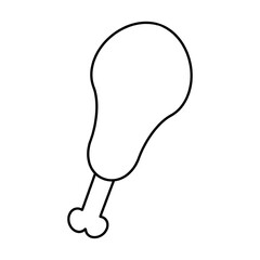 Chicken leg or drumstick flat vector icon for food apps and websites