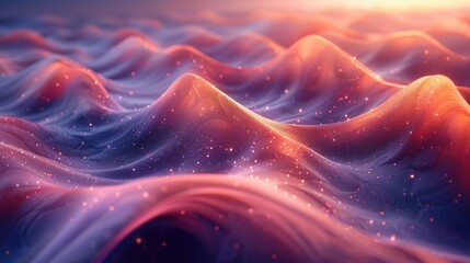 abstract background , ocean waves with fiery colors blending into the water, modern background