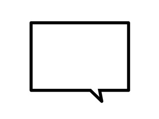 漫画の黒い線の四角い吹き出し