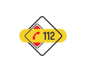 112 emergency icon on white background	