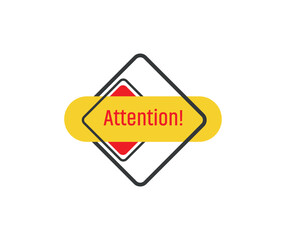 attention sign on white background	