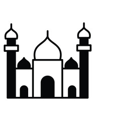 badshahi mosque icon with white background vector stock illustration