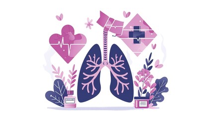 an informative poster with a large lung illustration