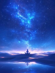 woman in lotus position by the lake