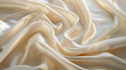 Obraz premium Soft, flowing white silk fabric, providing a delicate and ethereal visual ideal for themes of luxury, purity, and elegance