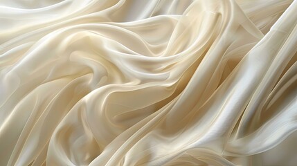 Obraz premium Soft, flowing white silk fabric, providing a delicate and ethereal visual ideal for themes of luxury, purity, and elegance