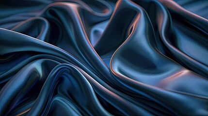 Fototapeta premium Soft blue sheer fabric with flowing drapes, ideal for background textures and creative designs