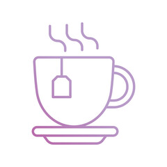 tea icon with white background vector stock illustration