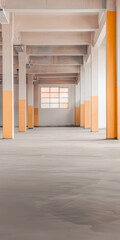 Fototapeta premium Warehouse storage building in contrasting colors. Commercial Real Estate concept image.