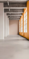 Fototapeta premium Warehouse storage building in contrasting colors. Commercial Real Estate concept image.