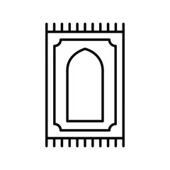 prayer mat icon with white background vector stock illustration