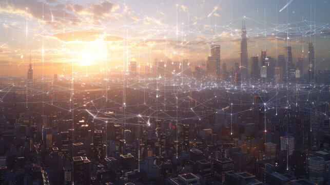 Wireless internet communication networks in large cities.