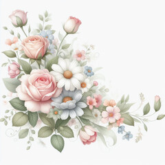 Colorful beautiful floral art work
