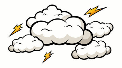 Collection of manga-style cloud, special effects, sketch, plain vector