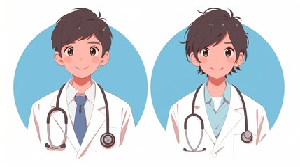 Fototapeta premium 男性医師のアバターアイコン4