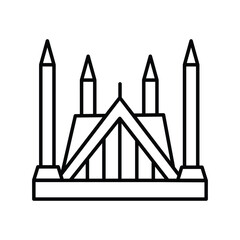 faisal mosque icon with white background vector stock illustration