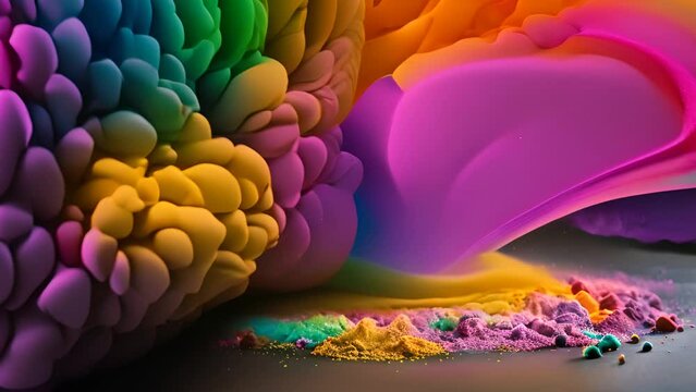 Colorful Brain Exploding in Smoke Generative AI