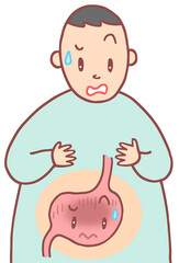病気・疾病のイラスト - 胃潰瘍・胃炎・胃もたれ・胃疾患