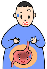 病気・疾病のイラスト - 胃潰瘍・胃炎・胃もたれ・胃疾患