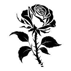 Rose flower Silhouette