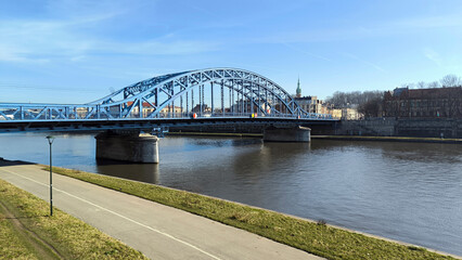 Naklejka premium Krakow city in Poland in bright winter day