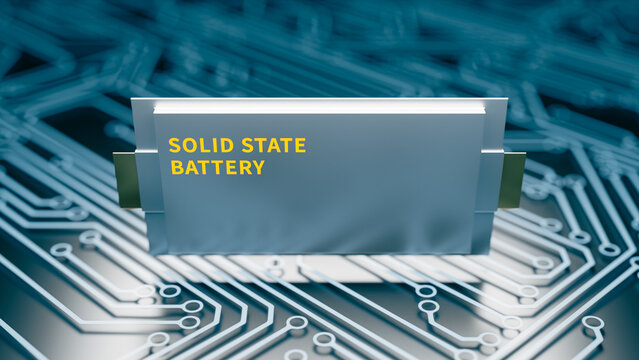 solid state battery concept backgrounds.3d rendering