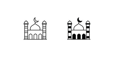 Fototapeta premium mosque icon with white background vector stock illustration