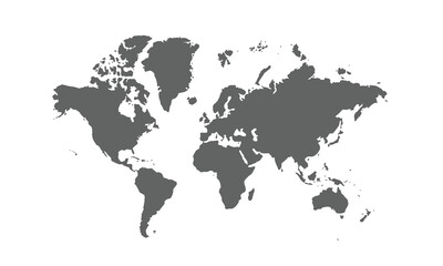 World map isolated on white background. for website layouts, background, education, precise, customizable, Travel worldwide, map silhouette backdrop, earth geography, political, reports.