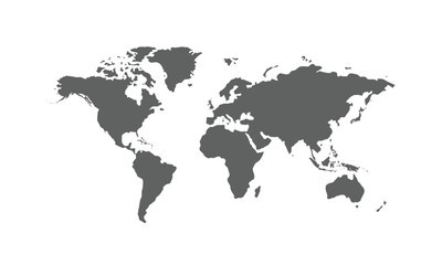 Naklejka premium World map isolated on white background. for website layouts, background, education, precise, customizable, Travel worldwide, map silhouette backdrop, earth geography, political, reports.