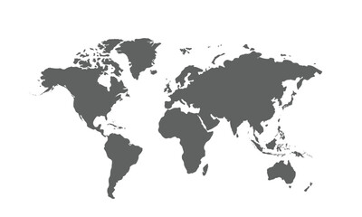 World map isolated on white background. for website layouts, background, education, precise, customizable, Travel worldwide, map silhouette backdrop, earth geography, political, reports.