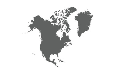North America map isolated on white background. for website layouts, background, education, precise, customizable, Travel worldwide, map silhouette backdrop, earth geography, political, reports.