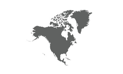 North America map isolated on white background. for website layouts, background, education, precise, customizable, Travel worldwide, map silhouette backdrop, earth geography, political, reports.