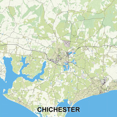 Chichester, United Kingdom map poster art