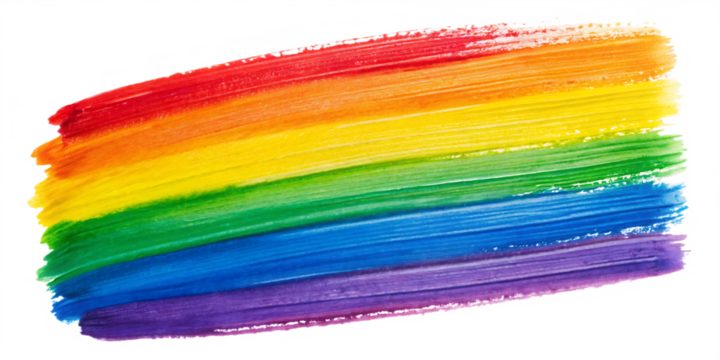 rainbrow marker paint texture isolated on white. AI GENERATED