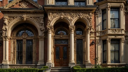 Obraz premium The elegance of a Victorian mansion, its ornate facade hinting at a bygone era of opulence ai_generated