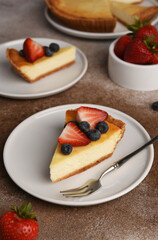 New York cheesecake slice with berries