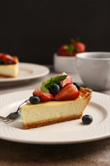 New York cheesecake slice with berries